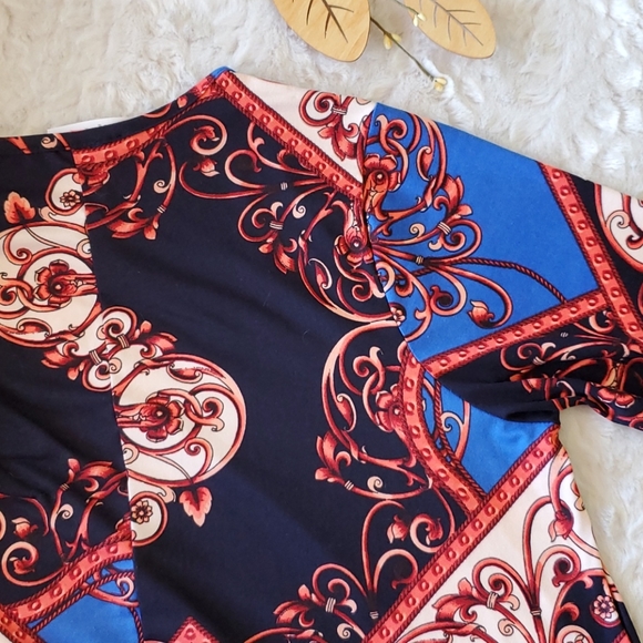JAMIE & LAYLA Graphic baroque print dress 3/4 sleeves 2X NWT - Picture 6 of 6